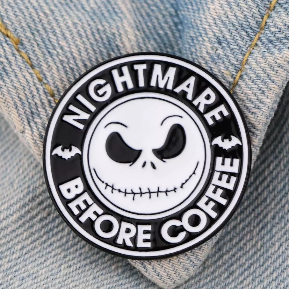 Nightmare Before Christmas Jack Skellington and Coffee Enamel Pin